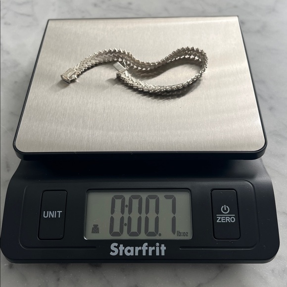 Vintage 1980s Sterling Silver 925 V Shaped Chain Link Statement Bracelet - Picture 8 of 8